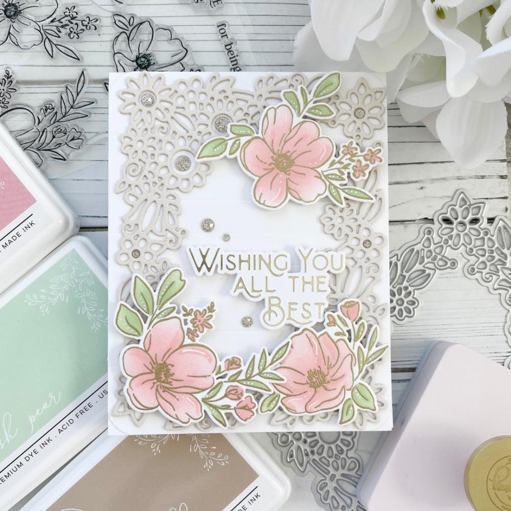 Pinkfresh Studio Outline Floral Frame die - Papiria