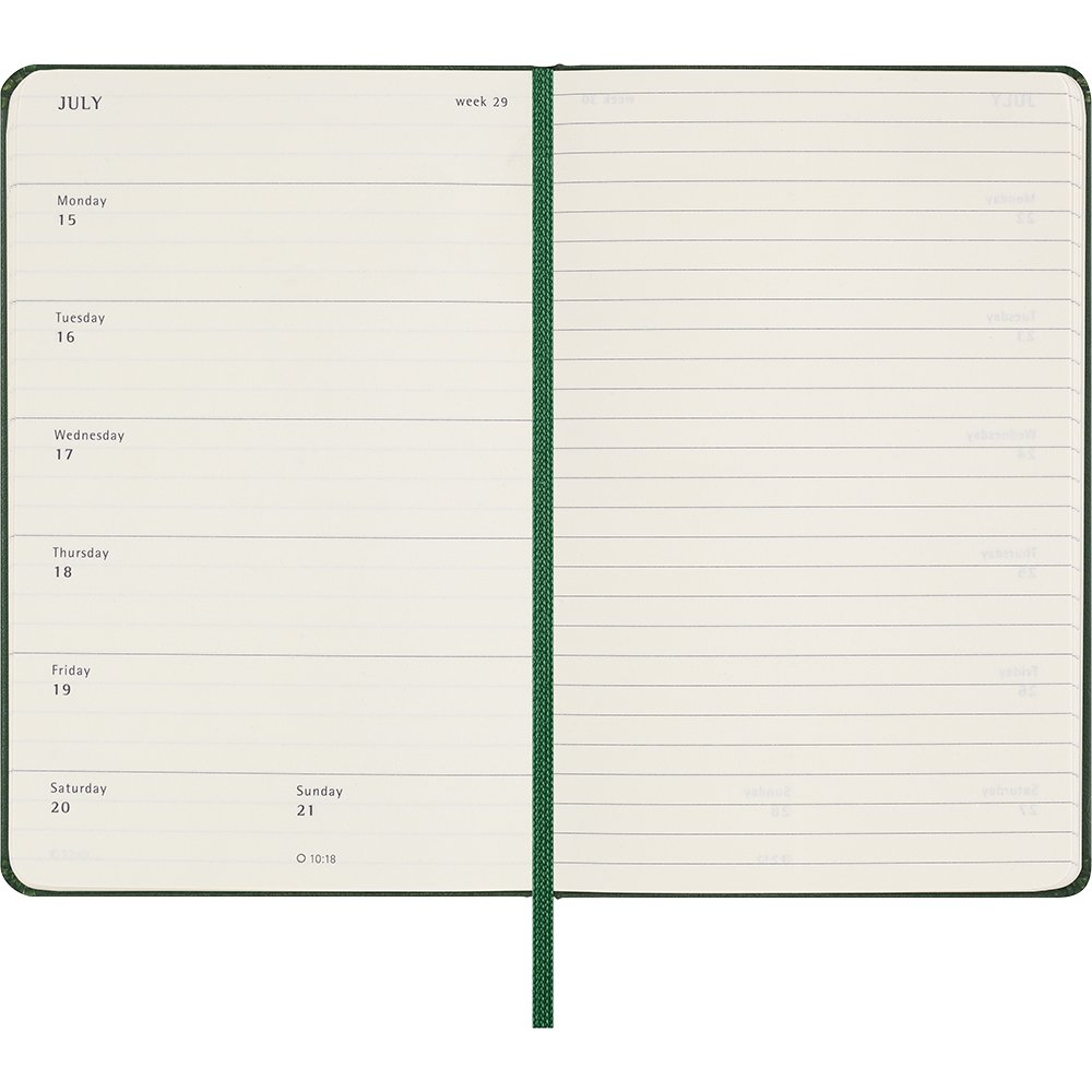 Moleskine Planner 2024 Hard P Uke Notat myrtle green Papiria
